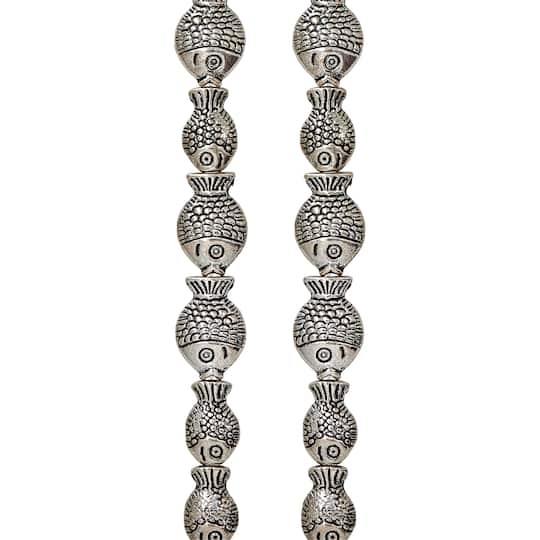12 Packs: 20 ct. (240 total) Antique Silver Fish Mix Metal Beads by Bead Landing™